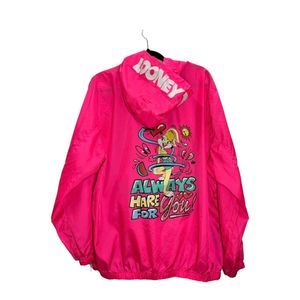 Members Only windbreaker looney tunes Women's XL pink pullover jacket Bugs Bunny